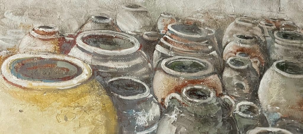 Mural realiado con engobes en el taller de Toro Cerámica