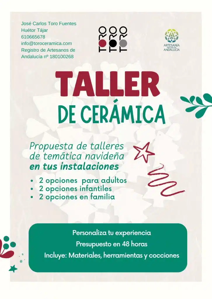 cartel talleres de cerámica navideños toro