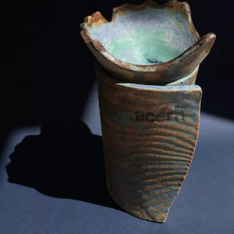 Trofeo ceramica hoja turquesa